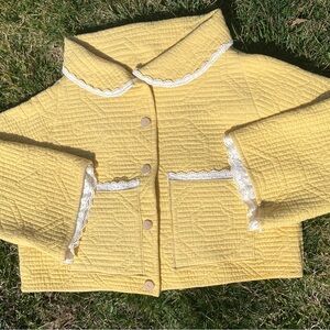 Handmade quilt upcycled button up jacket